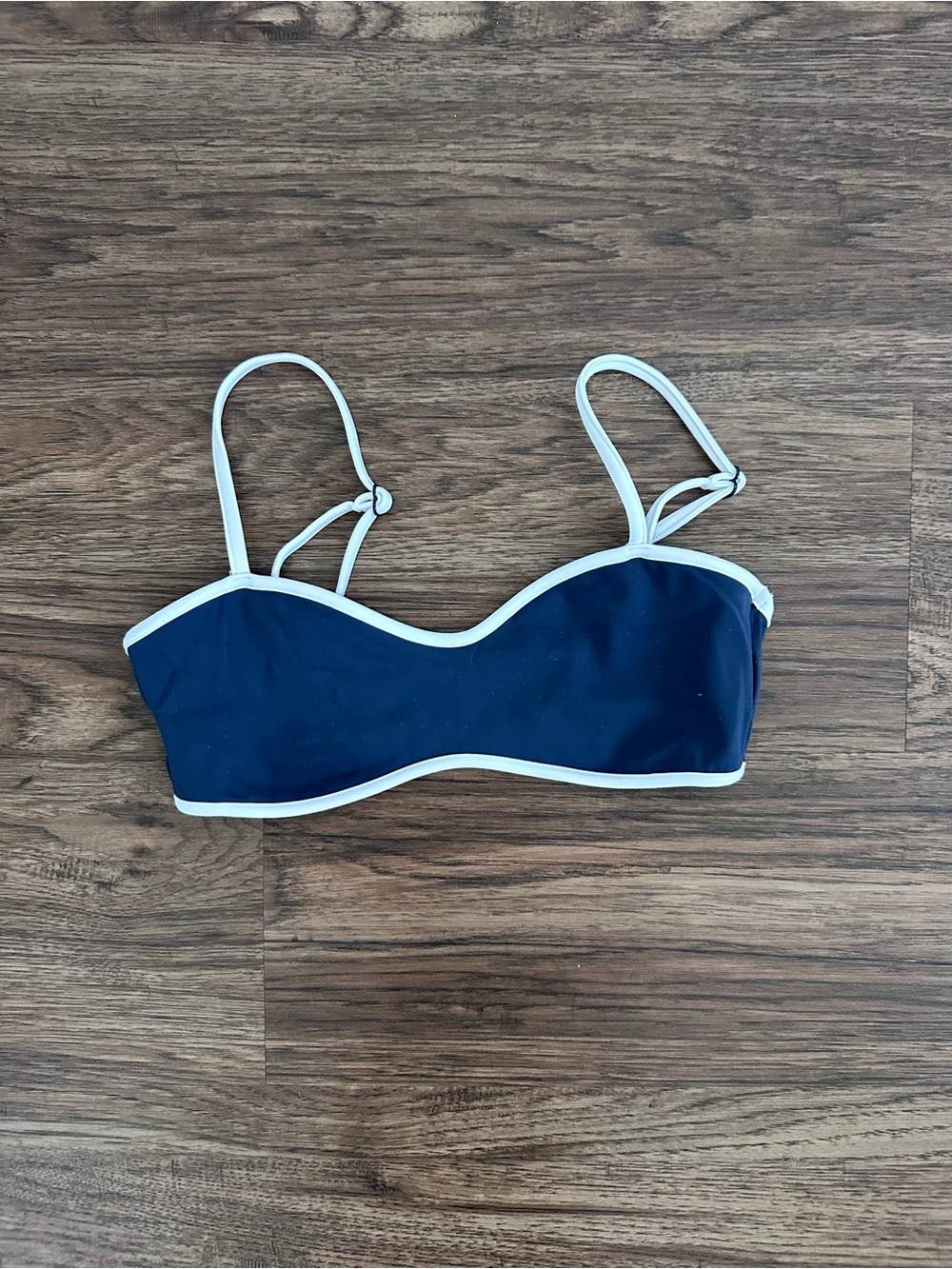 Navy Blue TLF Sports Bra with White Trim
